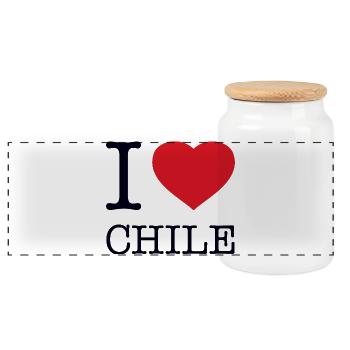 J’ADORE LE CHILI - Boîte à biscuits avec couvercle en bois - blanc - Devant