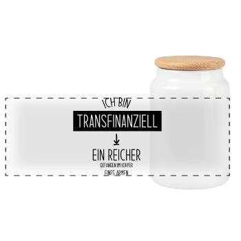 Transfinanziell - Panorama Keksdose mit Holzdeckel - Weiß - Vorne