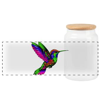 Kolibri - Panorama Keksdose mit Holzdeckel - Weiß - Vorne