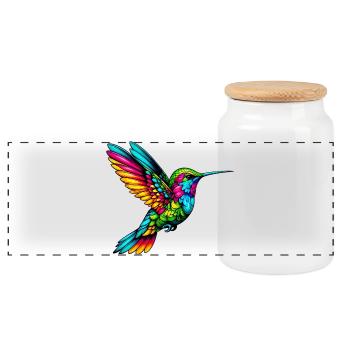 Kolibri - Panorama Keksdose mit Holzdeckel - Weiß - Vorne