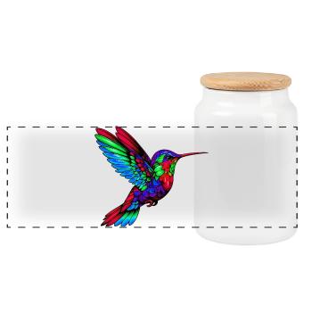 Kolibri - Panorama Keksdose mit Holzdeckel - Weiß - Vorne