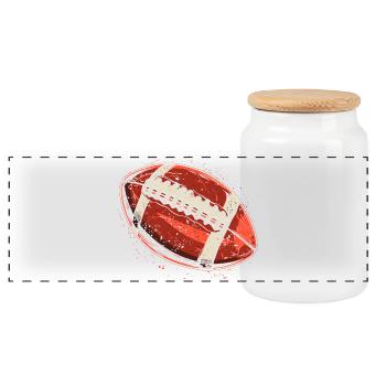 Graphique de ballon de football - Boîte à biscuits avec couvercle en bois - blanc - Devant