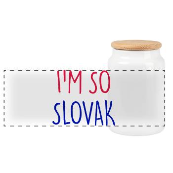 I'M SO SLOVAK Slowakisch Slowakei - Panorama Keksdose mit Holzdeckel - Weiß - Vorne