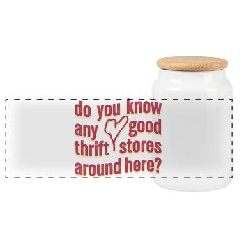 Vintage Thrift Lover – Sustainable shopping with style - Panoramic Cookie Jar with Wooden Lid - white - Front