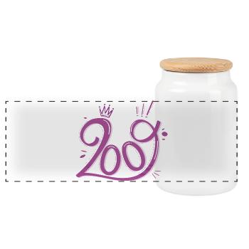 17th Birthday Girl Born 2009 Gift - Panoramic Cookie Jar with Wooden Lid - white - Front