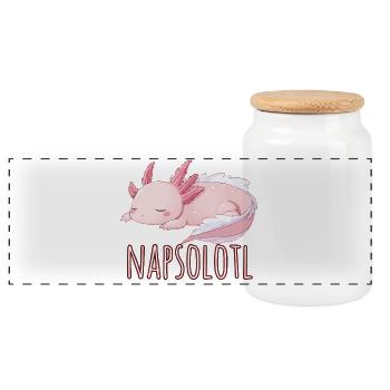 Nap Hard, Swim Later - Panoramic Cookie Jar with Wooden Lid - white - Front