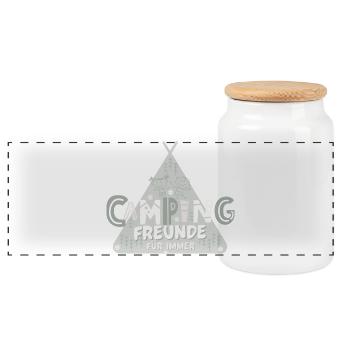 Amis de camping pour toujours. Meilleurs amis de camping - Boîte à biscuits avec couvercle en bois - blanc - Devant