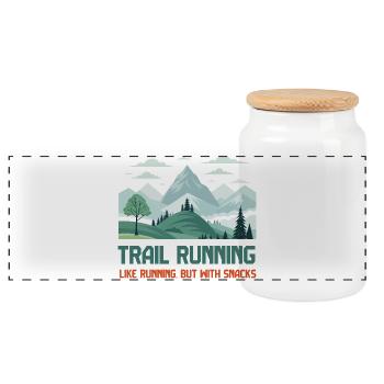Trailrunning - Panorama Keksdose mit Holzdeckel - Weiß - Vorne