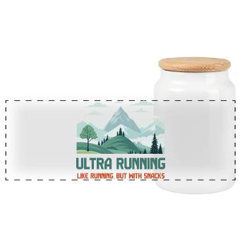 L’ultra running, comme la course à pied mais avec des collations - Boîte à biscuits avec couvercle en bois - blanc - Devant
