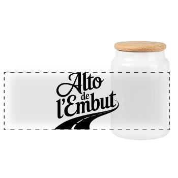 Alto de L'Embut Elegante Kletterkunst - Panorama Keksdose mit Holzdeckel - Weiß - Vorne