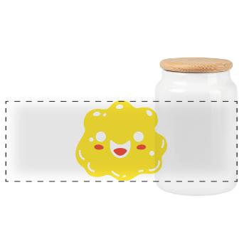 Design de Biscuit Mignon et Coloré éponge - Boîte à biscuits avec couvercle en bois - blanc - Devant