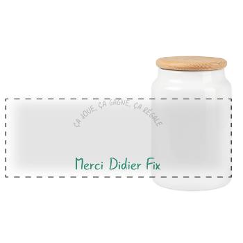 Ca_joue_ca_gagne_ca_regale - Panoramic Cookie Jar with Wooden Lid - white - Front