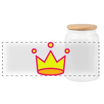 Crown Icon - Panorama Keksdose mit Holzdeckel - Weiß - Vorne