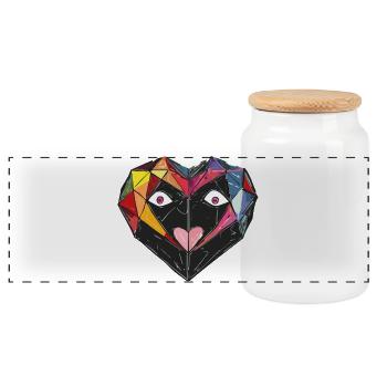 Herz_4 - Boîte à biscuits avec couvercle en bois - blanc - Devant
