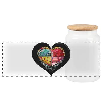 Herz_3 - Boîte à biscuits avec couvercle en bois - blanc - Devant