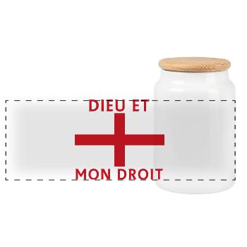 Voix croisée avec drapeau français - Boîte à biscuits avec couvercle en bois - blanc - Devant