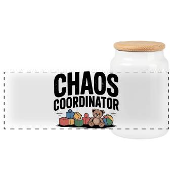 coordinateur du chaos - Boîte à biscuits avec couvercle en bois - blanc - Devant