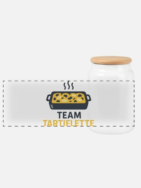 Team Tartiflette - Panoramic Cookie Jar with Wooden Lid - white