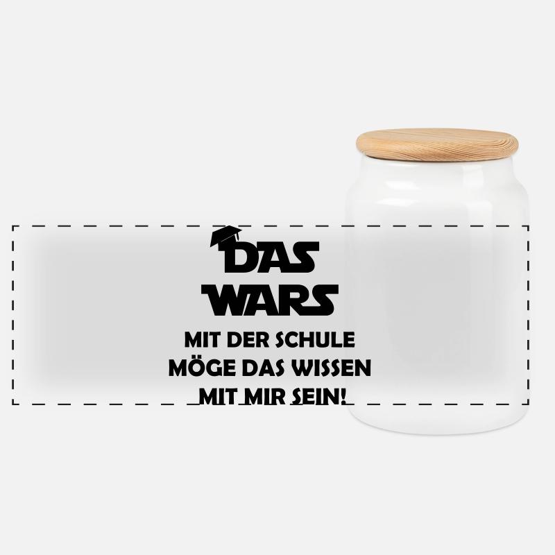 das_wars_mit_der_schule - Panorama Keksdose mit Holzdeckel - Weiß