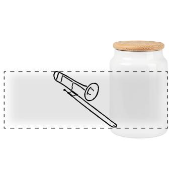 Cadeau de croquis de trombone pour trombonistes - Boîte à biscuits avec couvercle en bois - blanc - Devant