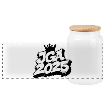 Jga 2025 Bachelor Party Graffiti - Panoramic Cookie Jar with Wooden Lid - white - Front