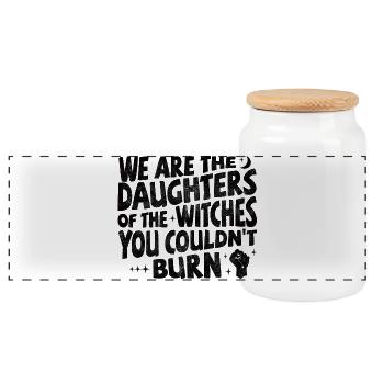 Nous sommes les filles des sorcières - Noir - Boîte à biscuits avec couvercle en bois - blanc - Devant