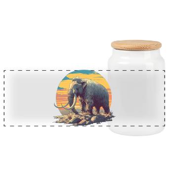Mammoths Mammoth - Panoramic Cookie Jar with Wooden Lid - white - Front