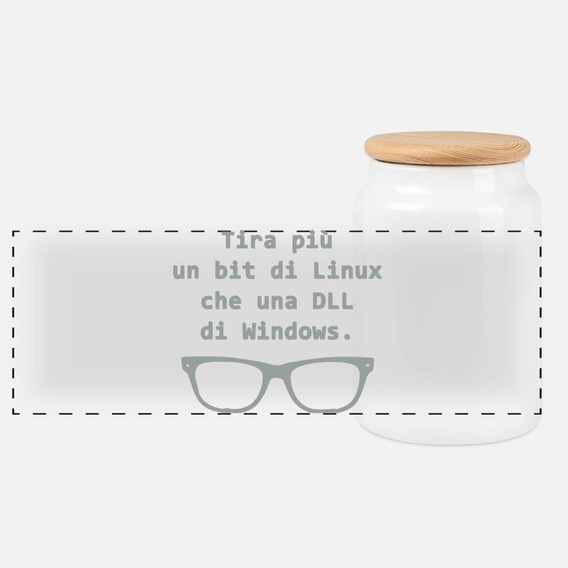 Linux (Englisch) - Panorama Keksdose mit Holzdeckel - Weiß