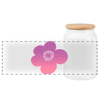 Boho flower - Panorama Keksdose mit Holzdeckel - Weiß - Vorne