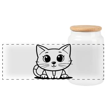 Midnight Emblem Silhouette - Panoramic Cookie Jar with Wooden Lid - white - Front