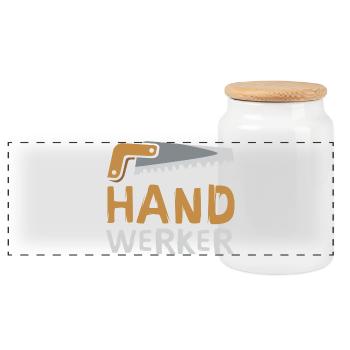 Design d’artisan élégant avec scie – Fans de bricolage - Boîte à biscuits avec couvercle en bois - blanc - Devant