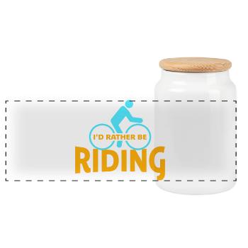 Je préfère faire du vélo, du cyclisme, du sport, du plaisir - Boîte à biscuits avec couvercle en bois - blanc - Devant
