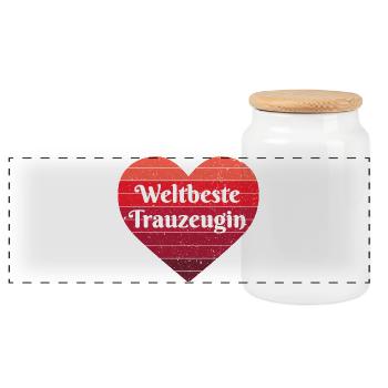 Meilleure demoiselle d’honneur du monde Meilleur ami Meilleur homme - Boîte à biscuits avec couvercle en bois - blanc - Devant
