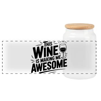 Le vin me rend génial - Boîte à biscuits avec couvercle en bois - blanc - Devant