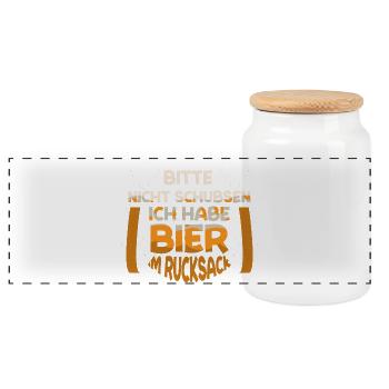 Amateurs de bière Dicton de bière Buveurs de bière Alcool - Boîte à biscuits avec couvercle en bois - blanc - Devant