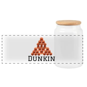 Basketball Pyramid Logo - Panoramic Cookie Jar with Wooden Lid - white - Front