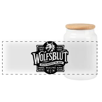 Wolfsblut Wolf Rudel Wikinger Walhalla Wölfe Jagd - Panorama Keksdose mit Holzdeckel - Weiß - Vorne