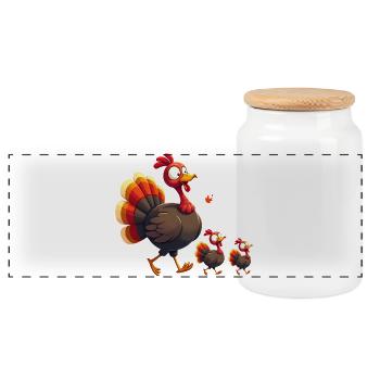 Bébé dinde de Thanksgiving - Boîte à biscuits avec couvercle en bois - blanc - Devant
