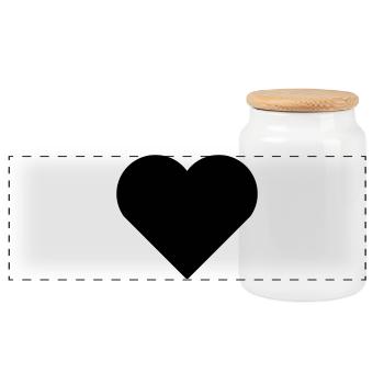 Cœur - Boîte à biscuits avec couvercle en bois - blanc - Devant