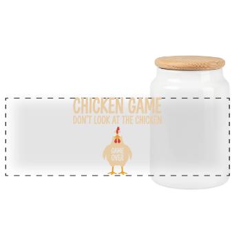 Jeu de poulets de théorie de jeu - Boîte à biscuits avec couvercle en bois - blanc - Devant