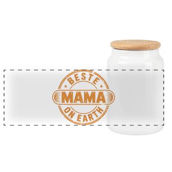 Meilleure fête des mères pour maman - Boîte à biscuits avec couvercle en bois - blanc - Devant