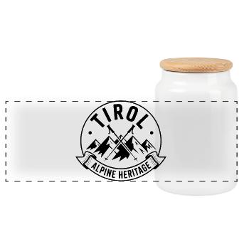 Tyrol - Conception de souvenirs - Boîte à biscuits avec couvercle en bois - blanc - Devant