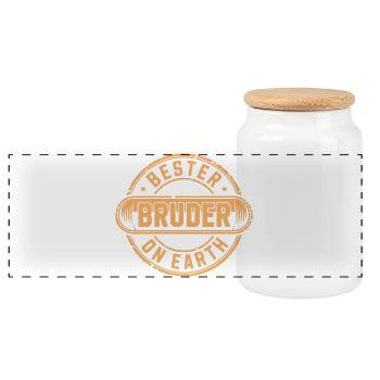 Best Brother - Panoramic Cookie Jar with Wooden Lid - white - Front