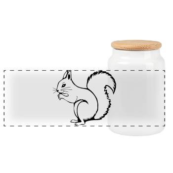 Écureuil - Boîte à biscuits avec couvercle en bois - blanc - Devant