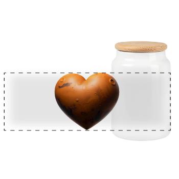 MARS-LIEBHABER – Frieden & Liebe - Panorama Keksdose mit Holzdeckel - Weiß - Vorne