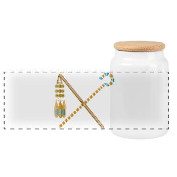 Sceptre de pharaon d’or – Crochet et fléau - Boîte à biscuits avec couvercle en bois - blanc - Devant