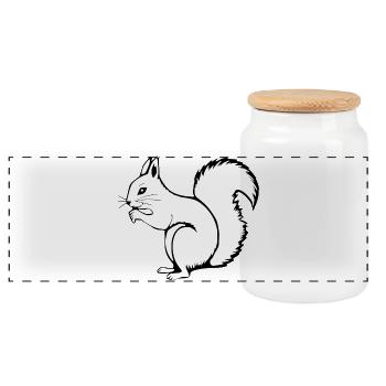 Squirrel T-shirt Gift Nature Lover - Panoramic Cookie Jar with Wooden Lid - white - Front