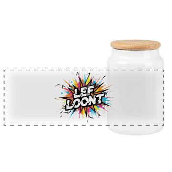 Guts Pays Off Comic Explosion Text - Panoramic Cookie Jar with Wooden Lid - white - Front