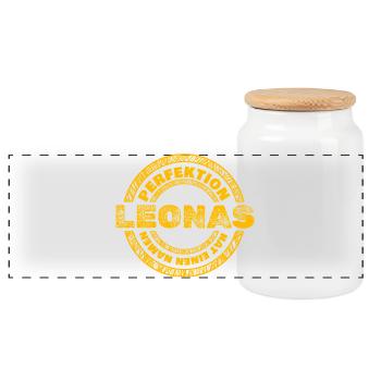 Leonas Leonas - Panoramic Cookie Jar with Wooden Lid - white - Front