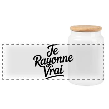Je Rayonne Vrai - Boîte à biscuits avec couvercle en bois - blanc - Devant